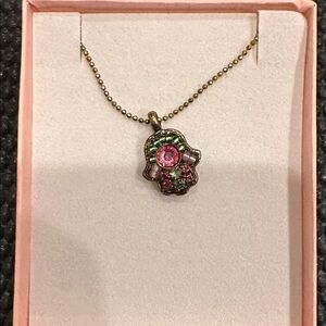 Elegant Colorful Hamsa Pendant Necklace